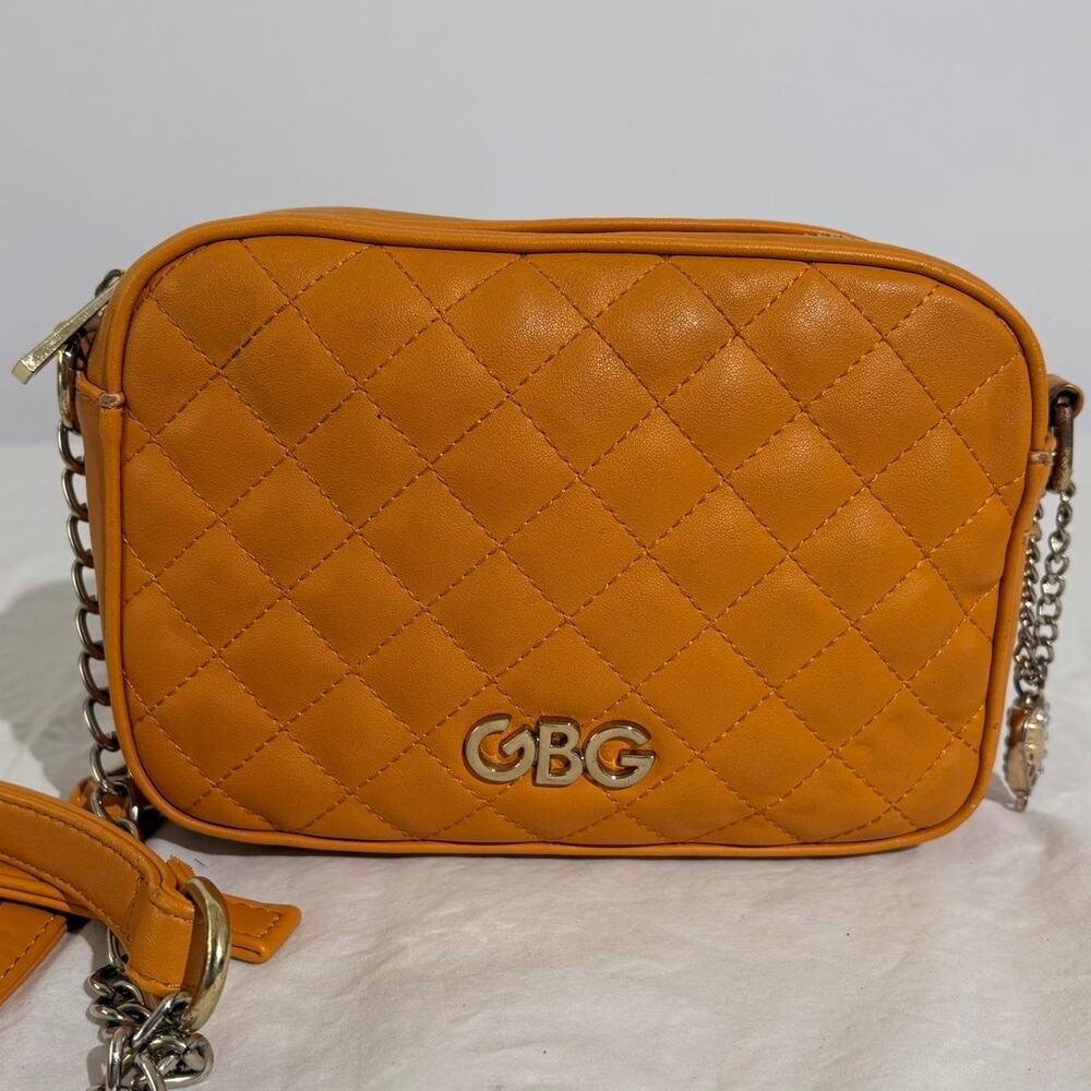 GBG City Quilted Crossbody - Mustard Yellow, Gold Chain